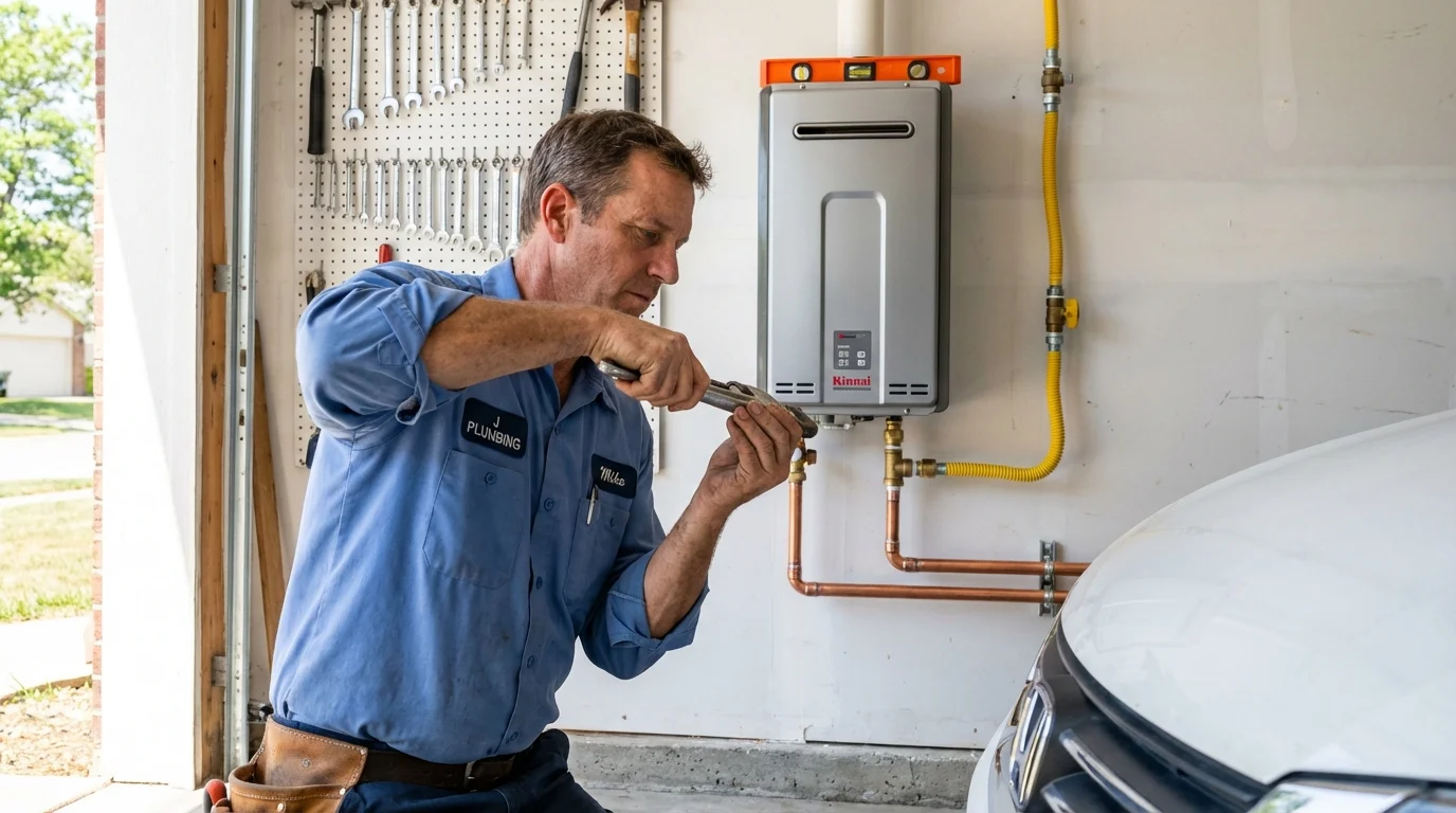 Tankless water heater installation by a Johns Plumbing LLC plumber in Carson City